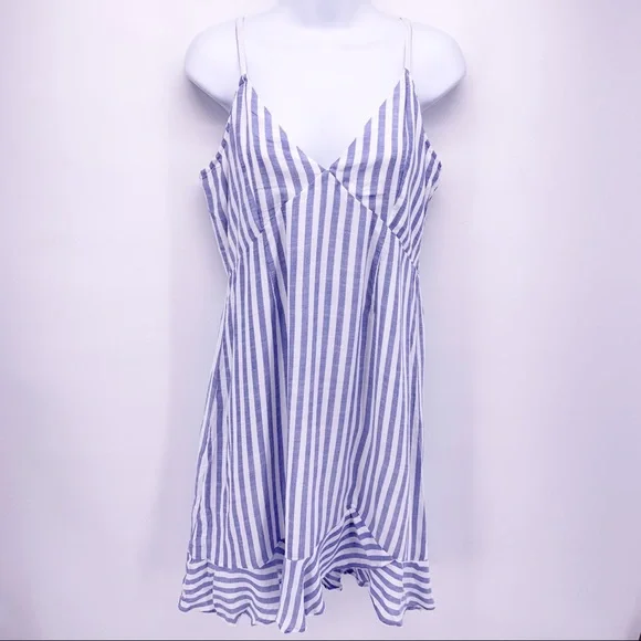 blue and white summer mini dress Striped Bubble Hem Mini Dress main image 0